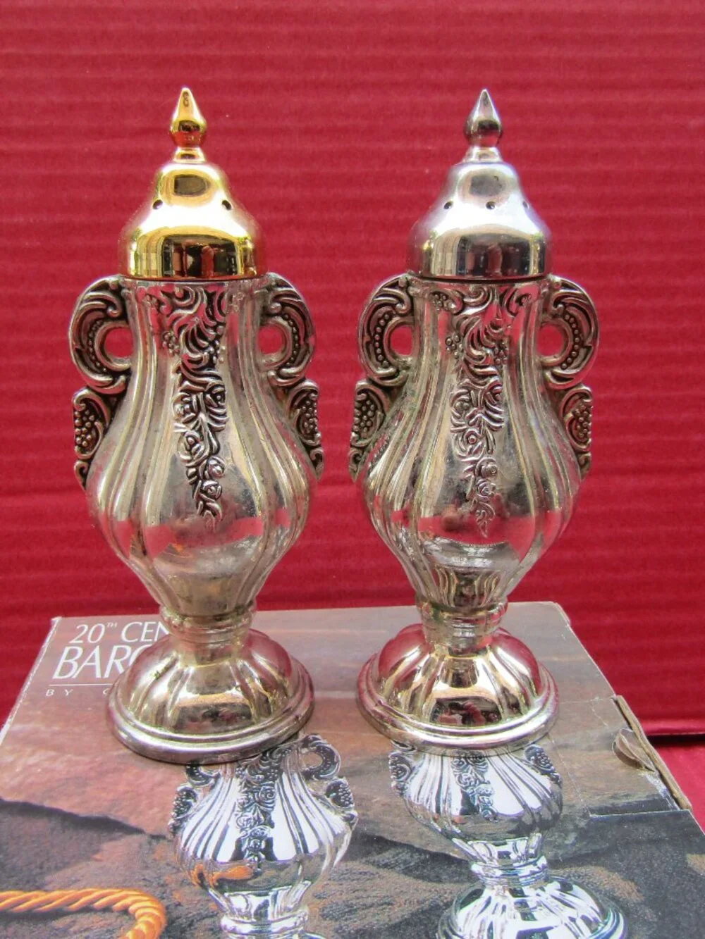 SILVER-PLATED GODINGER SALT & PEPPER SHAKER SET 20th CENTURY BAROQUE 5093